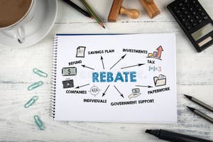 Rebate Refund Savings Plan Tax And Government Support Concept Stock 