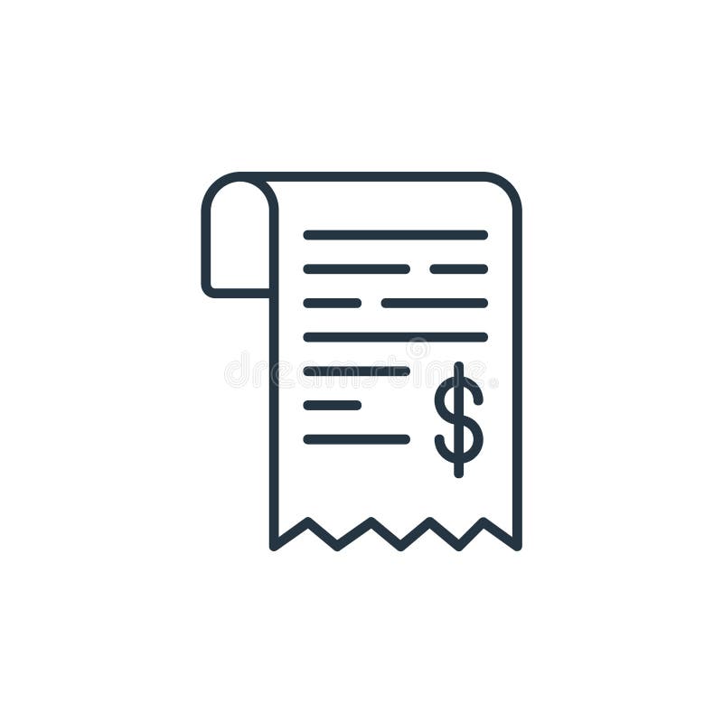 Receipt Vector Icon. Receipt Editable Stroke. Receipt Linear Symbol for