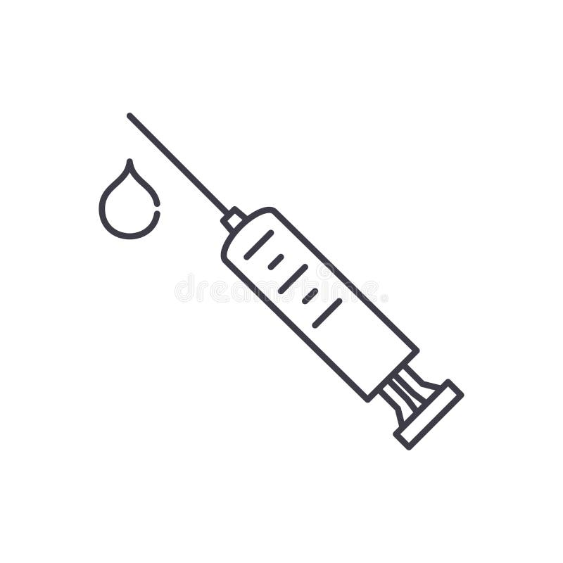 Receiving injections line icon concept. Receiving injections vector linear illustration, symbol, sign