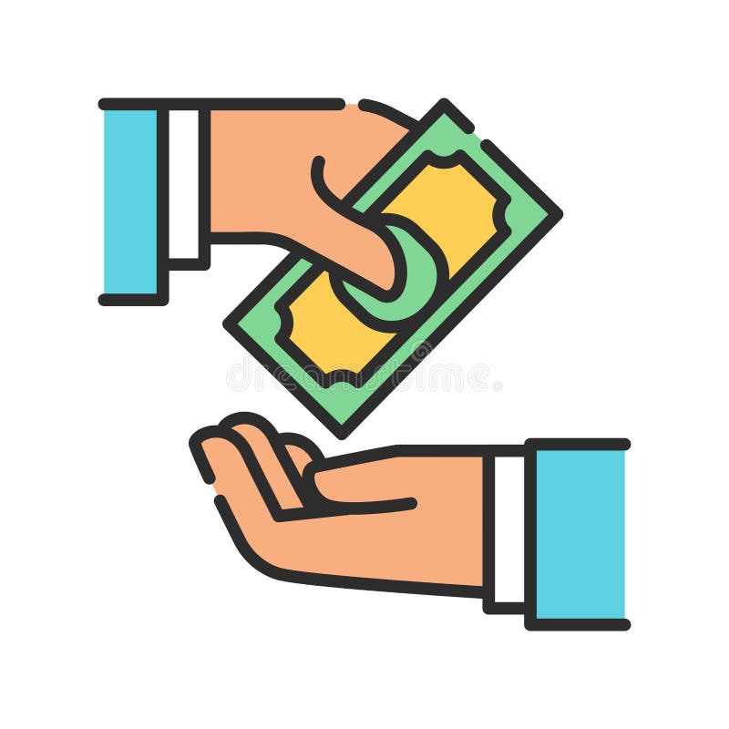 Bank Payment Cards Color Line Icon. Cash Bank Account ...