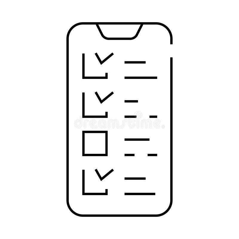Recensioner på ikonvektor för telefonskärmslinje vektor illustrationer