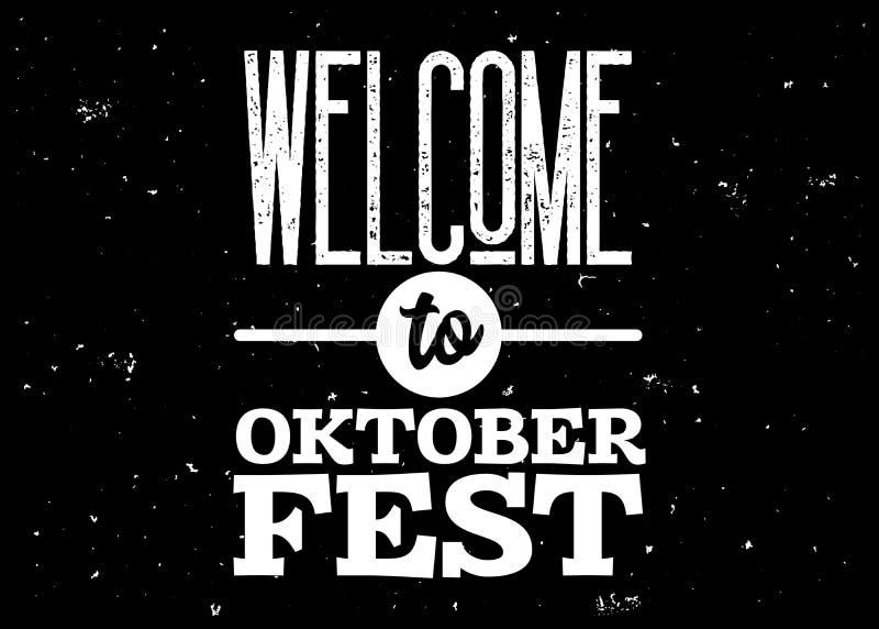 Recepción a la insignia de Oktoberfest Emblema blanco y negro del vector stock de ilustración Recepción a la insignia de Oktoberfest Emblema blanco y negro del vector stock de ilustración