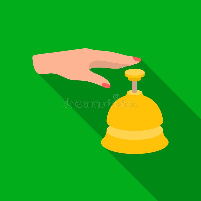 Realistic reception bell and Ding sign in comic book style on white  background. Vector illustration. Stock Vector