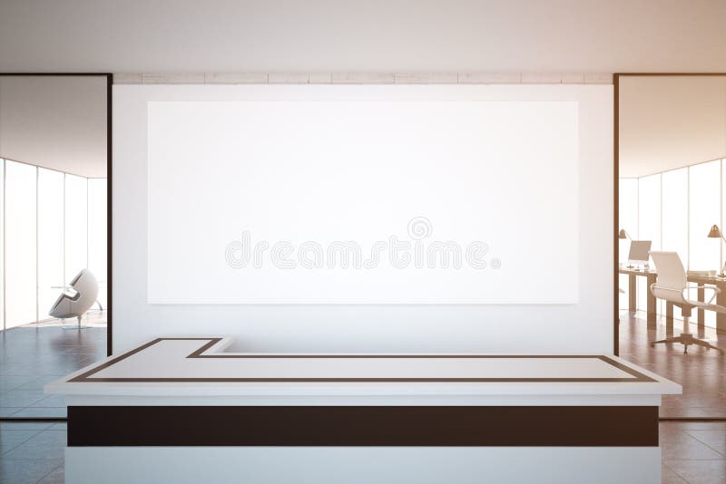 Reception with blank banner toning stock illustration