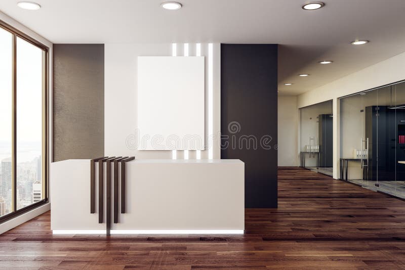 Reception with blank poster royalty free illustration