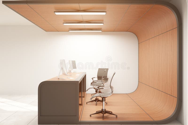 Reception with blank wall stock illustration