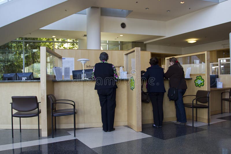 At the reception at the clinic stock photo At the reception at the clinic stock photo