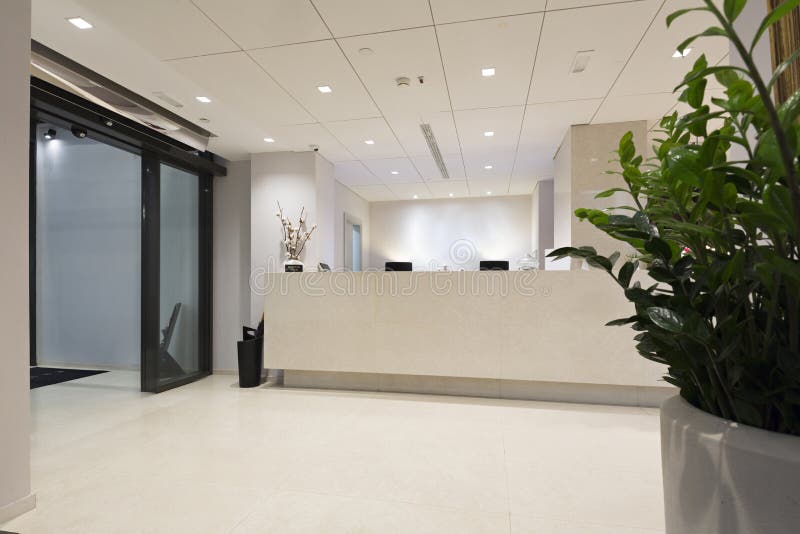 Reception desk in hotel