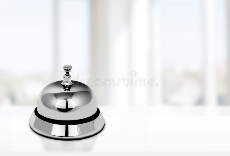 Reception Service Desk Bell Closeup View Stock Image Image of