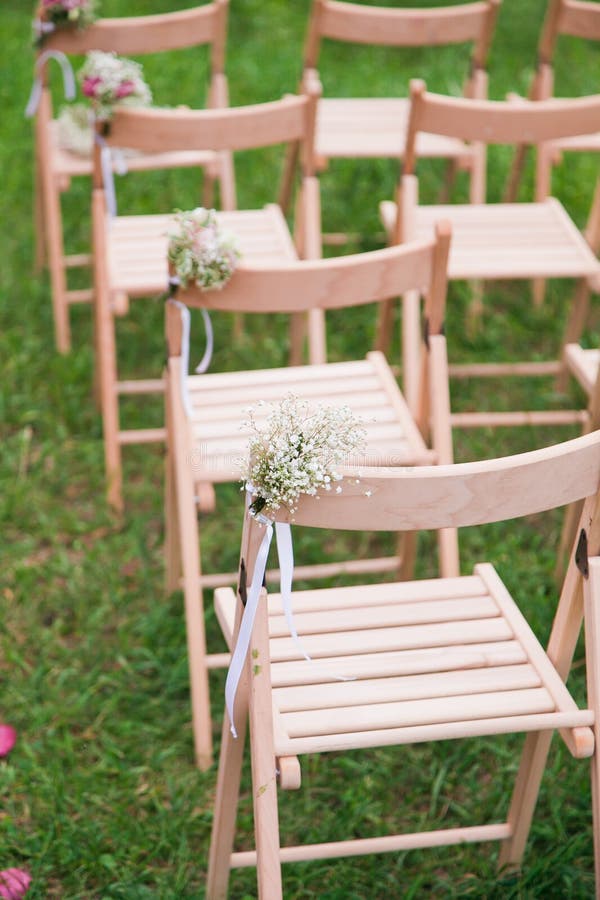 Wedding chairs stock photo. Image of green, table, love 20477396
