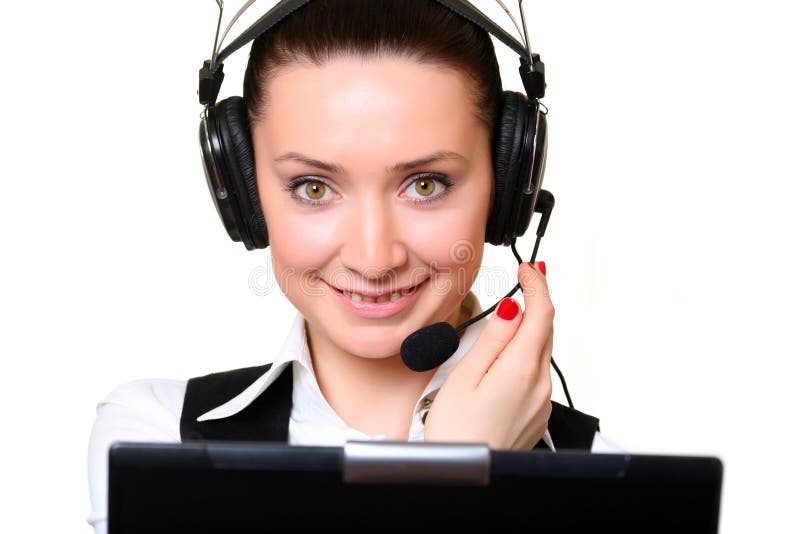 Receptionist with laptop