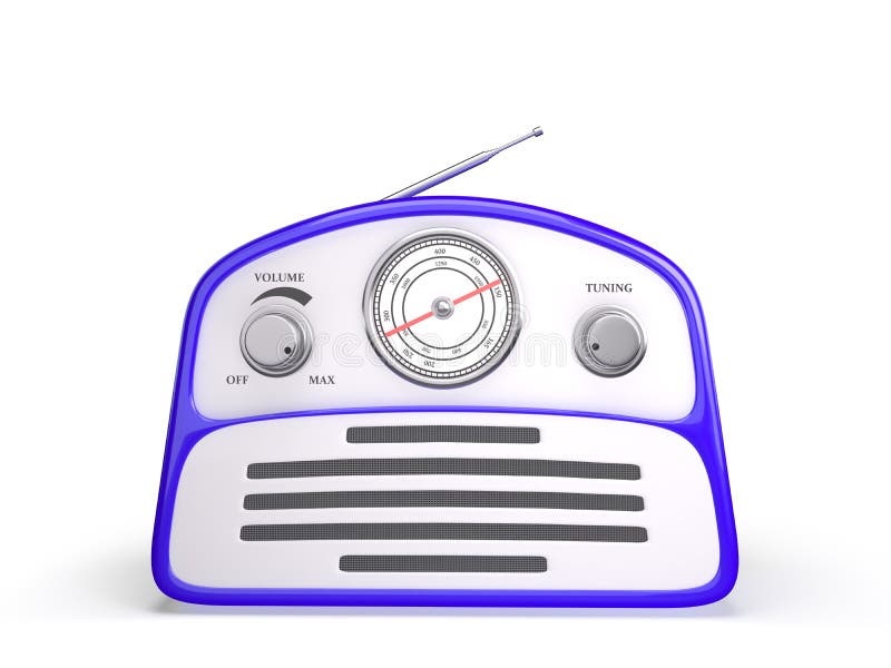 Receptor de rádio do estilo retro azul velho do vintage imagem de stock royalty free Receptor de rádio do estilo retro azul velho do vintage imagem de stock royalty free