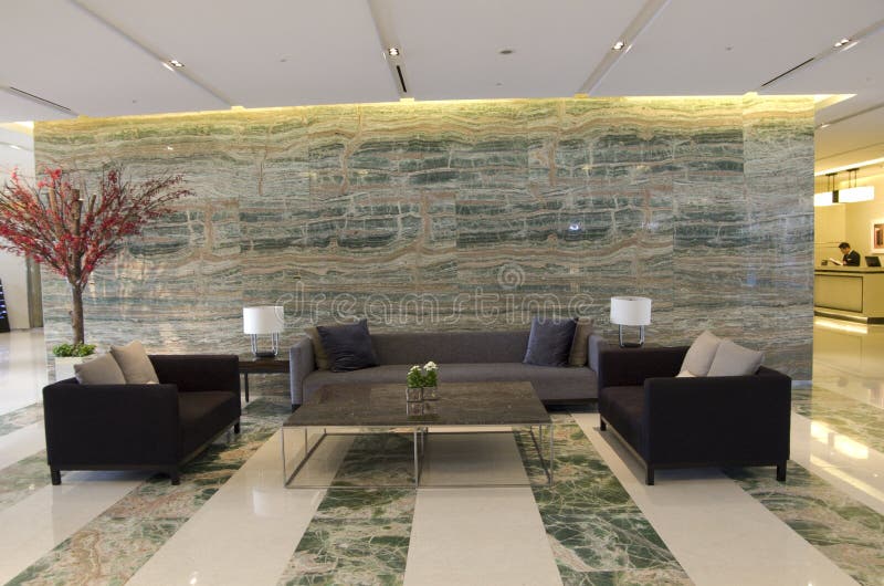 A hotel with beautiful marble floors, walls and modern furniture in Busan, South Korea. A hotel with beautiful marble floors, walls and modern furniture in Busan, South Korea.