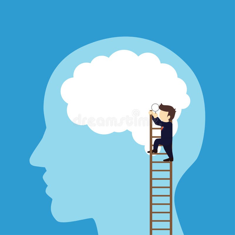 Recherche d'homme d'affaires le cerveau illustration libre de droits Recherche d'homme d'affaires le cerveau illustration libre de droits