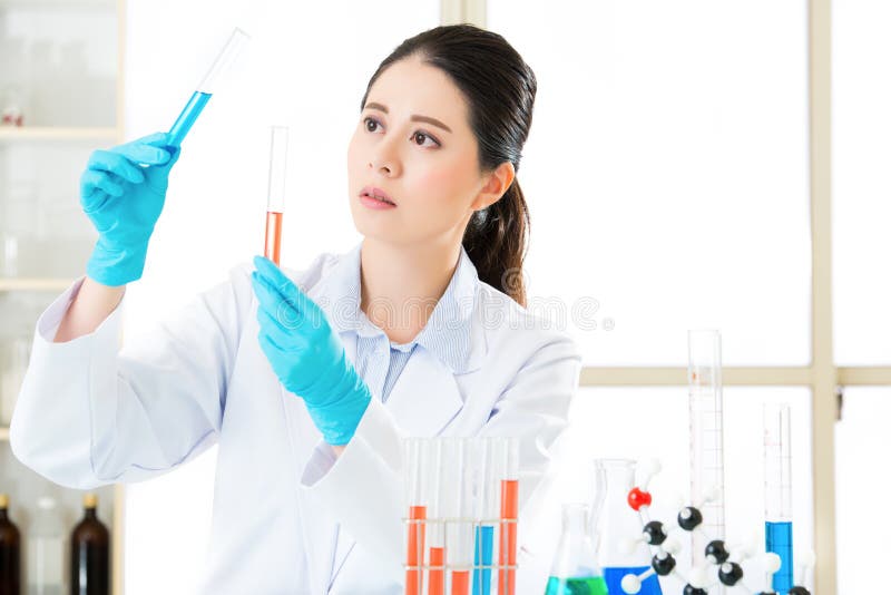Recherche et développement légale femelle asiatique de scientifique photographie stock libre de droits Recherche et développement légale femelle asiatique de scientifique photographie stock libre de droits