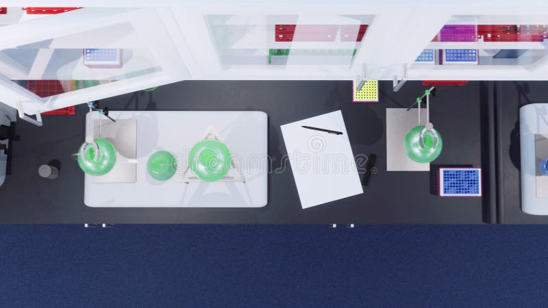 Recherche scientifique équipement de laboratoire vue du haut banque de vidéos