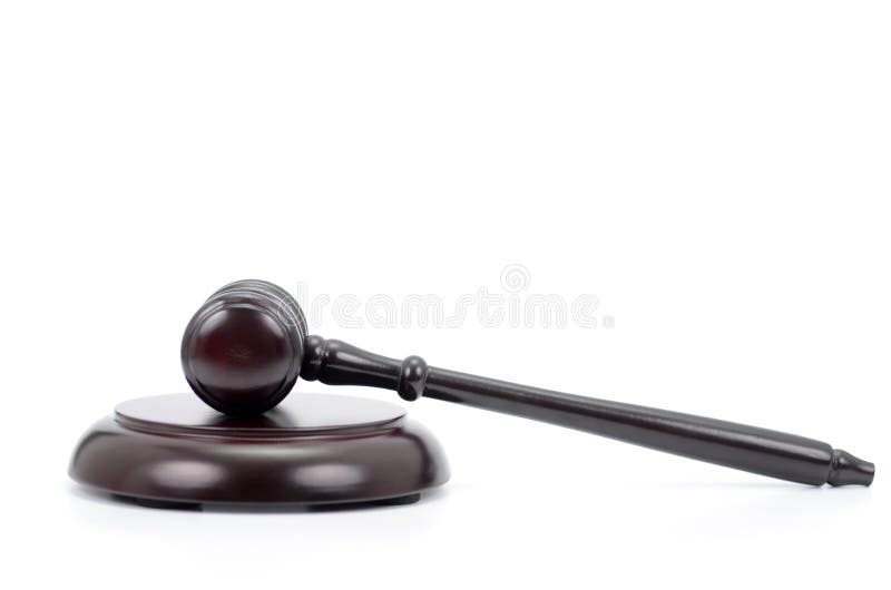 Rechter Gavel op een witte achtergrond wordt geïsoleerd die stock fotografie Rechter Gavel op een witte achtergrond wordt geïsoleerd die stock fotografie