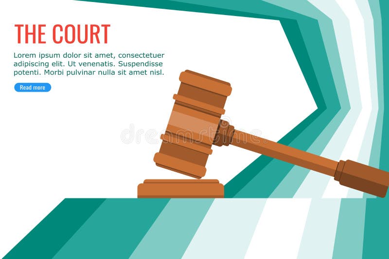 Rechter Hammer op het Hof vector illustratie Rechter Hammer op het Hof vector illustratie