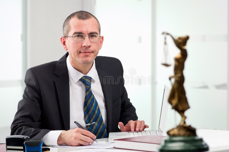 Lawyer or notary public at contemporary office. Lawyer or notary public at contemporary office