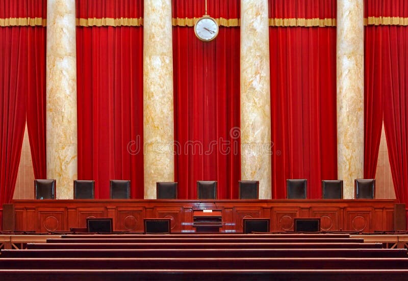 Rechtszaalbinnenland bij het Hooggerechtshof van Verenigde Staten
