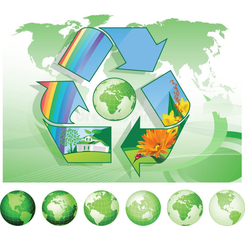 Recicl o mundo. ilustração stock Recicl o mundo. ilustração stock