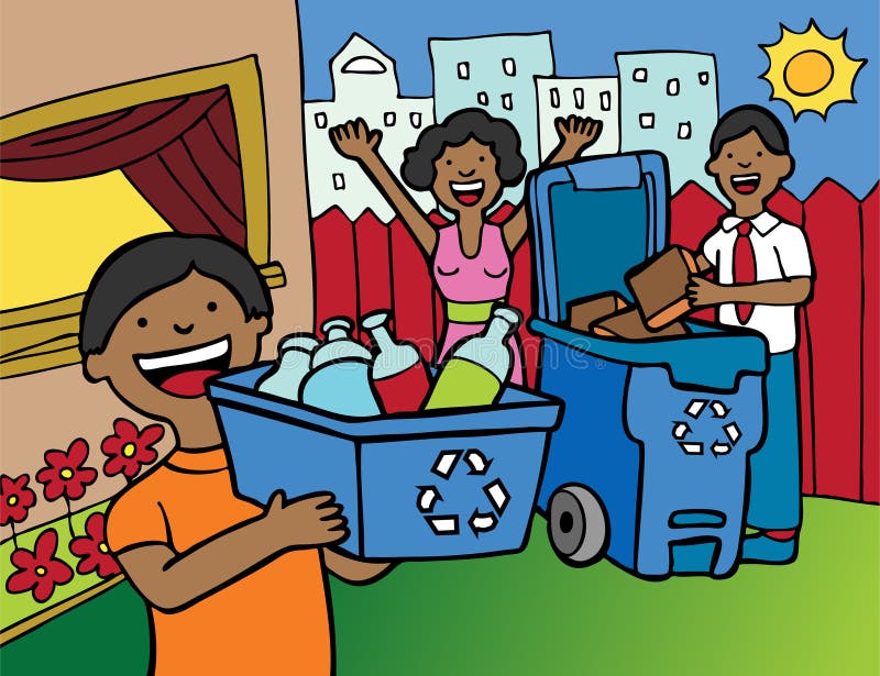 Reciclaje de la familia libre illustration Reciclaje de la familia libre illustration