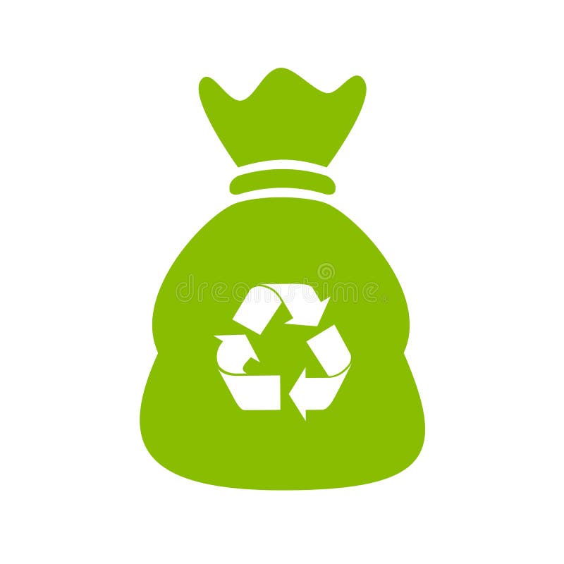 Recicle el icono inútil del vector del bolso ilustración del vector Recicle el icono inútil del vector del bolso ilustración del vector