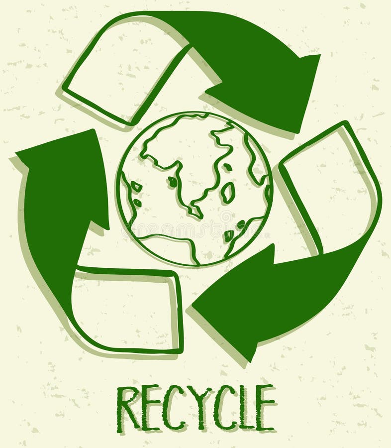 Recicle o ícone no fundo branco ilustração stock Recicle o ícone no fundo branco ilustração stock