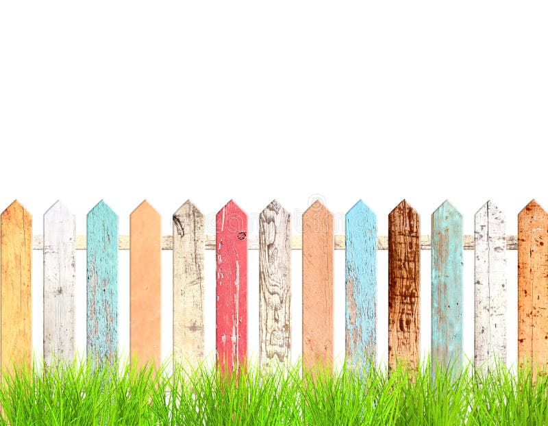 Recinto di legno e erba verde royalty illustrazione gratis