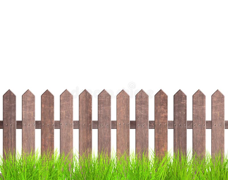 Recinto di legno e erba verde illustrazione di stock