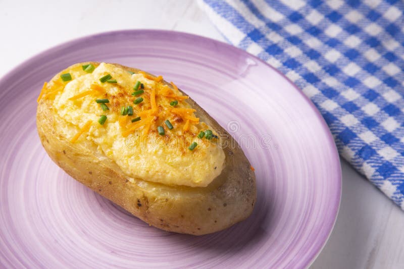 Baked Potato Souffle with Gratin Cheese. Stock Photo Image of cream