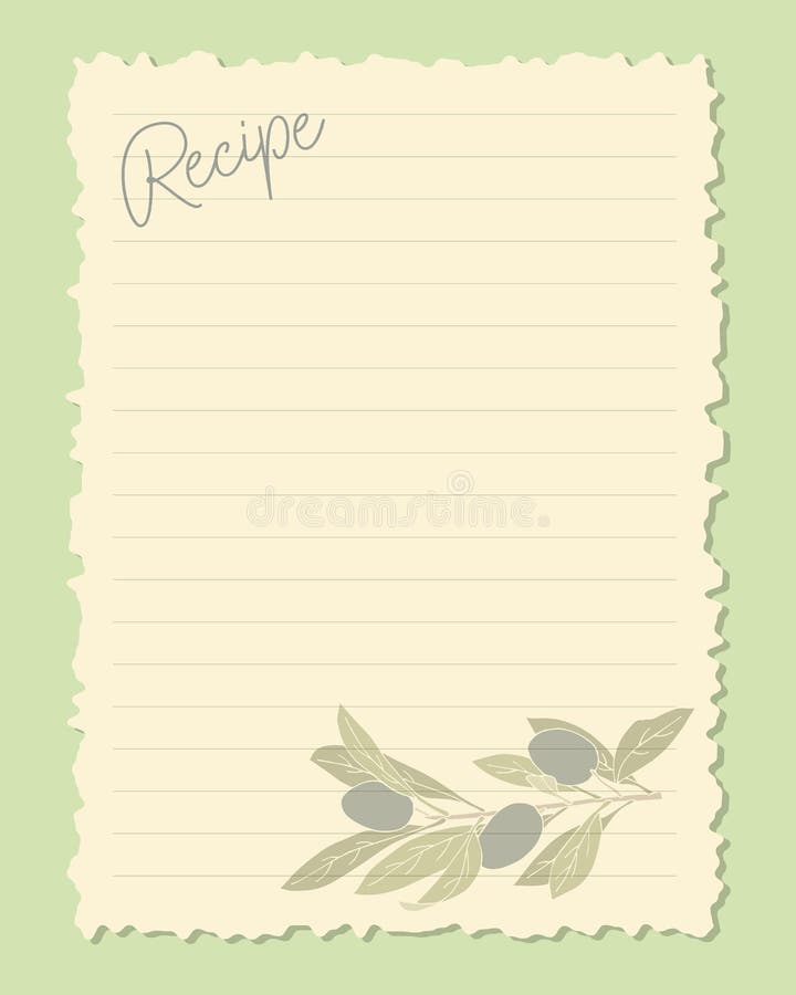 Blank Vintage Recipe Card Template Stock Illustrations 273 Blank