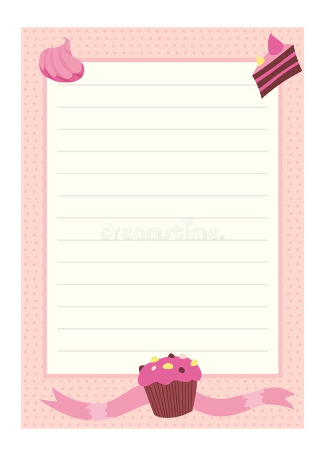 Recipe Card. Cooking Card Template. Culinary Notes and Sticker with