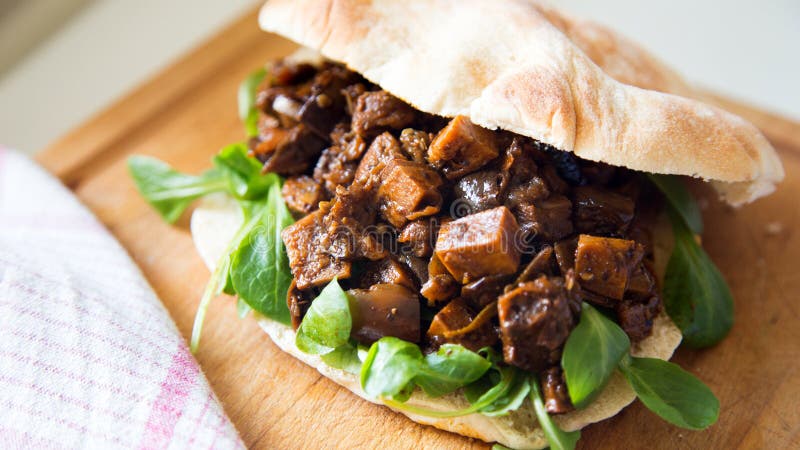 Delicious Healthy Vegan Sandwich with Vegetables Stock Photo - Image of