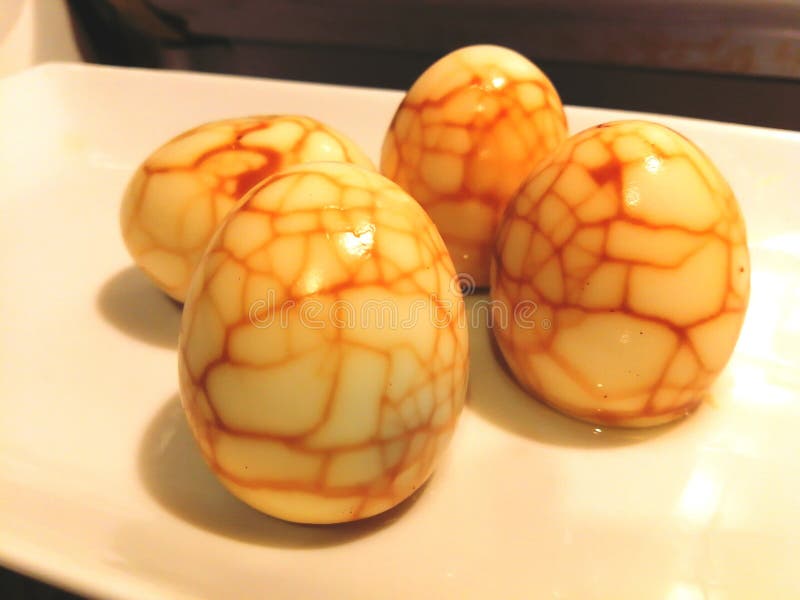 Chinese tea marbled eggs stock photo. Image of sauce 113460620