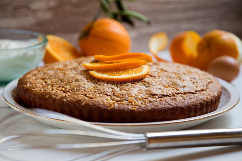 Orange Sponge Cake with Yogurt Stock Image Image of inverted, brown 268607479