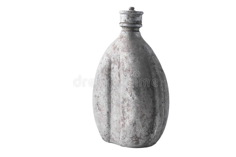 Recipiente de armazenamento sujo militar velho do alimento e da bebida da garrafa, isolado imagens de stock royalty free Recipiente de armazenamento sujo militar velho do alimento e da bebida da garrafa, isolado imagens de stock royalty free