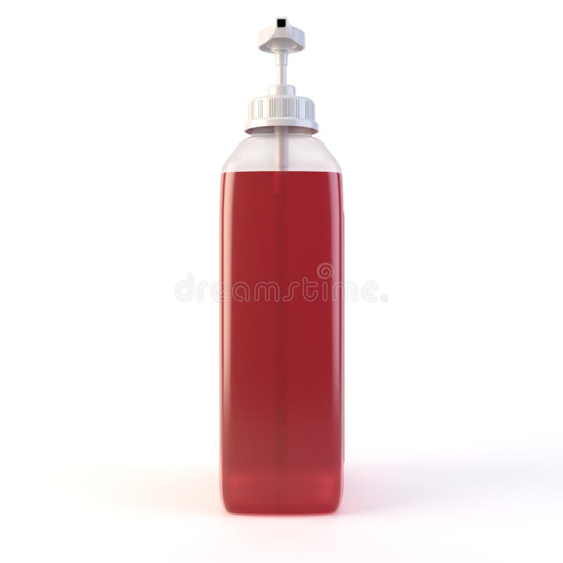 Recipiente de limpeza transparente de 5 litros com bomba - Renderização 3D ilustração stock