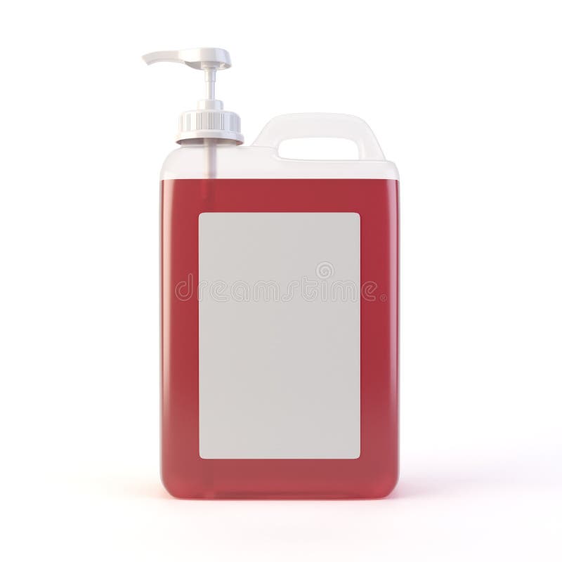 Recipiente de limpeza transparente de 5 litros com bomba - Renderização 3D ilustração do vetor