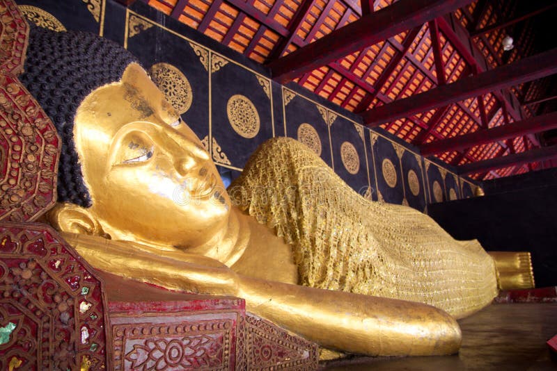 Reclining Buddha Sleep Buddha at Wat Chedi Luang in Chiang Mai