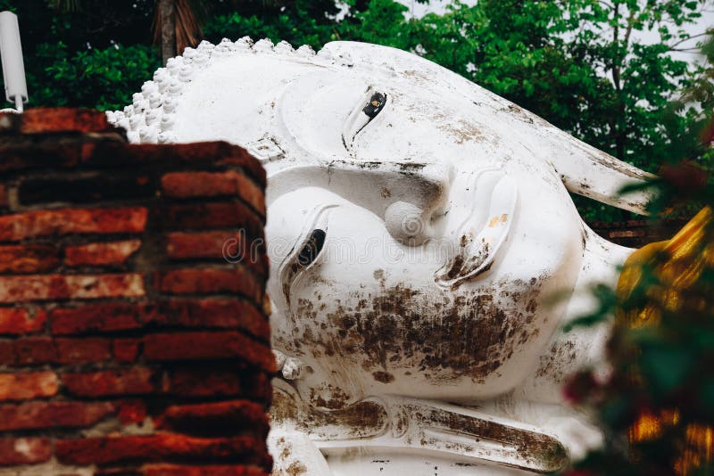 Reclining Buddha Status at Wat Yai Chaimongkol, Ayutthaya, royalty free stock photo Reclining Buddha Status at Wat Yai Chaimongkol, Ayutthaya, royalty free stock photo