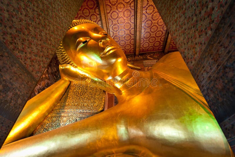 Reclining Buddha in Wat Pho royalty free stock images Reclining Buddha in Wat Pho royalty free stock images