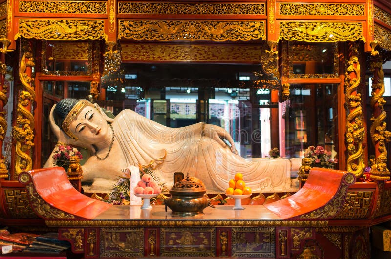 Socha ležiaceho v Jade Budhu, Chrám v šanghaji v číne.