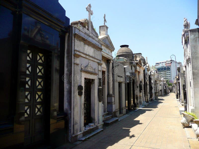 The Recoleta Cemetery is one of the main tourist attractions in the neighborhood. It is an outstanding display of nineteenth- and twentieth-century funerary art and architecture, with private family crypts of the bourgeoisie and mausolea of the landowning classes. The mortal remains of many figures in Argentine history can be found here: Juan Bautista Alberdi, Manuel Dorrego, BartolomÃ© Mitre, Juan Manuel de Rosas, Cornelio Saavedra, Guillermo Brown, and Domingo Faustino Sarmiento and Eva PerÃ³n. The Recoleta Cemetery is one of the main tourist attractions in the neighborhood. It is an outstanding display of nineteenth- and twentieth-century funerary art and architecture, with private family crypts of the bourgeoisie and mausolea of the landowning classes. The mortal remains of many figures in Argentine history can be found here: Juan Bautista Alberdi, Manuel Dorrego, BartolomÃ© Mitre, Juan Manuel de Rosas, Cornelio Saavedra, Guillermo Brown, and Domingo Faustino Sarmiento and Eva PerÃ³n