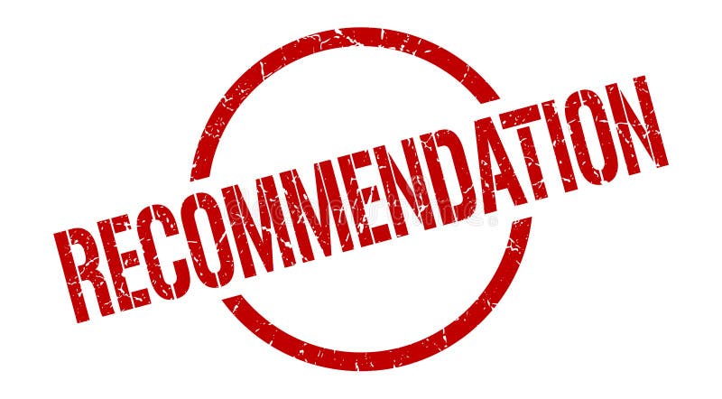 Recommendation round grunge stamp. recommendation sign. recommendation.
