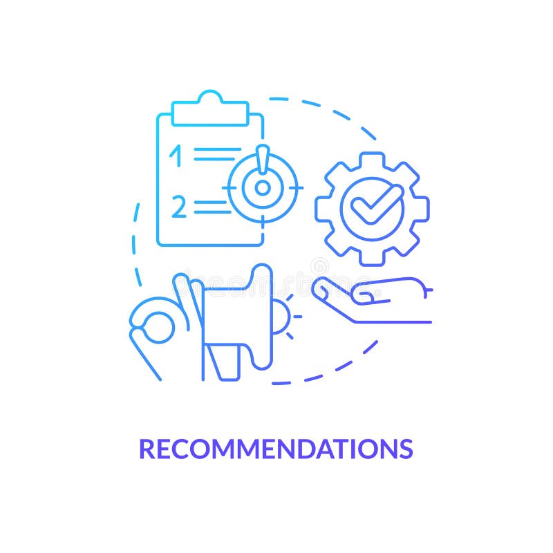 Recommendations blue gradient concept icon royalty free illustration