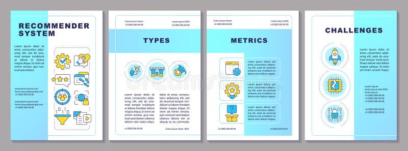 Recommender system brochure template royalty free illustration