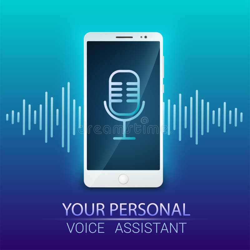 Reconocimiento vocal Ayudante personal y reconocimiento vocal Búsqueda de la voz, tecnología de la búsqueda Identificación audio ilustración del vector Reconocimiento vocal Ayudante personal y reconocimiento vocal Búsqueda de la voz, tecnología de la búsqueda Identificación audio ilustración del vector
