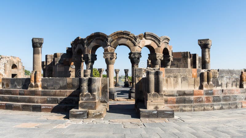 Zvartnots Cathedral Ruins, Vagharshapat, Armenia Stock Photo - Image of ...