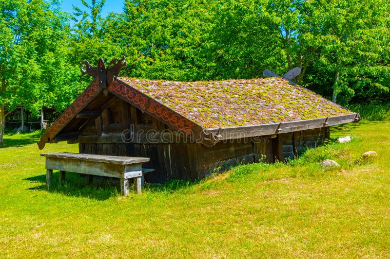 Reconstructed Viking Houses at Denmark Stock Image Image